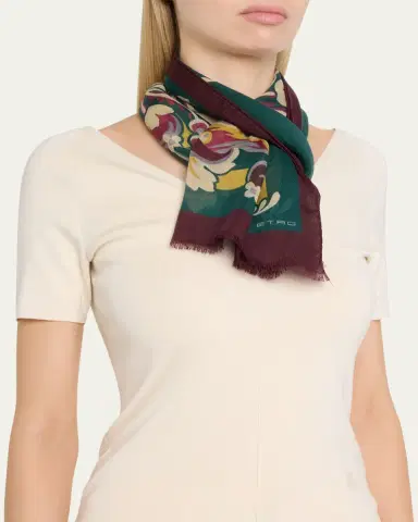 Etro Tosca Cashmere Paisley Scarf | Thumbnail 3 Etro Tosca Cashmere Paisley Scarf | Thumbnail 3