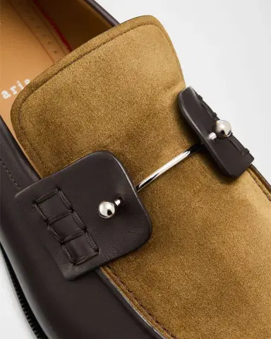 Christian Louboutin Men's Chambelimoc Leather & Suede Loafers | Thumbnail 3 Christian Louboutin Men's Chambelimoc Leather & Suede Loafers | Thumbnail 3
