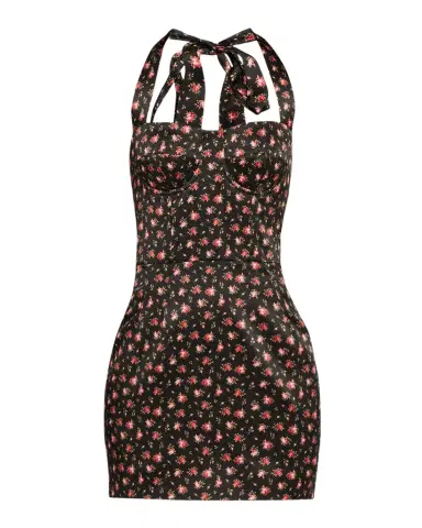 Dolce & Gabbana Floral-Print Satin Bustier Halter Mini Dress | Thumbnail 1 Dolce & Gabbana Floral-Print Satin Bustier Halter Mini Dress | Thumbnail 1
