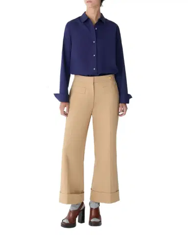 CALLAS MILANO Brody Stetch Cotton Wide-Leg Pants | Thumbnail 1 CALLAS MILANO Brody Stetch Cotton Wide-Leg Pants | Thumbnail 1