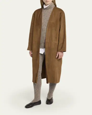 The Row Serenis Layered Suede Open Coat | Thumbnail 4 The Row Serenis Layered Suede Open Coat | Thumbnail 4