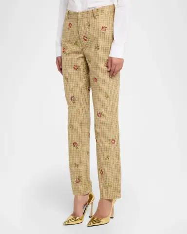 Libertine Florecita Embellished Straight-Leg Wool Chino Pants | Thumbnail 3 Libertine Florecita Embellished Straight-Leg Wool Chino Pants | Thumbnail 3