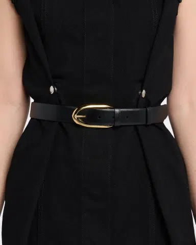 Givenchy Round Buckle Leather Belt, 30mm | Thumbnail 2 Givenchy Round Buckle Leather Belt, 30mm | Thumbnail 2