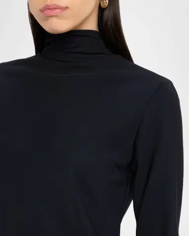 Chiara Boni La Petite Robe Yakat Long Sleeve High-Neck Short Dress | Thumbnail 2 Chiara Boni La Petite Robe Yakat Long Sleeve High-Neck Short Dress | Thumbnail 2