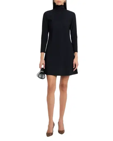 Chiara Boni La Petite Robe Yakat Long Sleeve High-Neck Short Dress | Thumbnail 1 Chiara Boni La Petite Robe Yakat Long Sleeve High-Neck Short Dress | Thumbnail 1