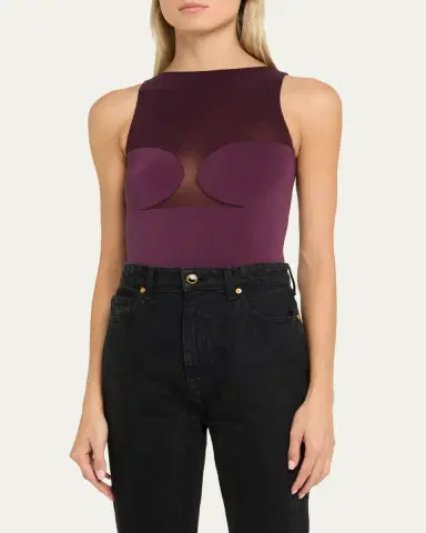 Wolford Corset-Effect Sleeveless Bodysuit with Sheer Panels | Thumbnail 4 Wolford Corset-Effect Sleeveless Bodysuit with Sheer Panels | Thumbnail 4