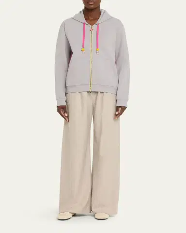 Casablanca Zip-Front Stretch Cotton Hoodie | Thumbnail 2 Casablanca Zip-Front Stretch Cotton Hoodie | Thumbnail 2