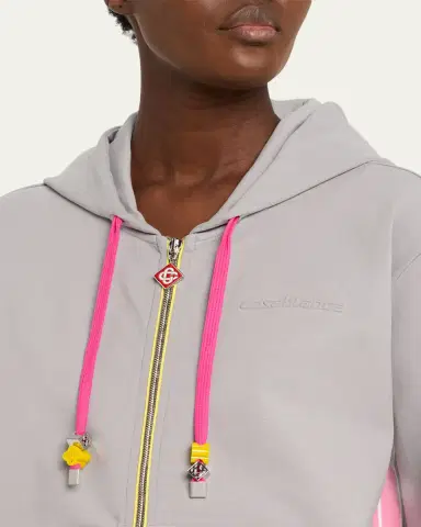 Casablanca Zip-Front Stretch Cotton Hoodie | Thumbnail 5 Casablanca Zip-Front Stretch Cotton Hoodie | Thumbnail 5