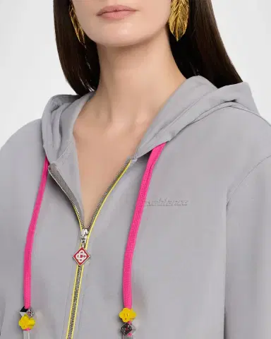 Casablanca Zip-Front Stretch Cotton Hoodie | Thumbnail 9 Casablanca Zip-Front Stretch Cotton Hoodie | Thumbnail 9
