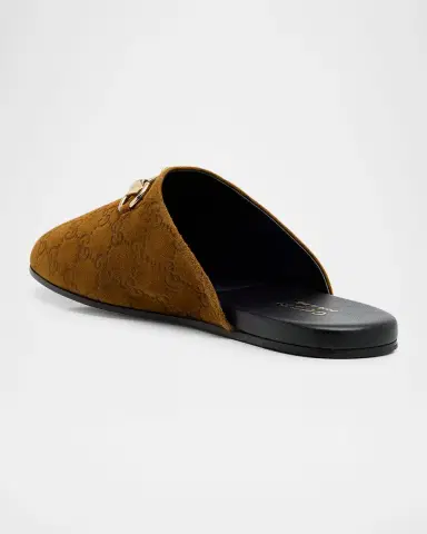 Gucci Men's Lucy GG Suede Horsebit Mules | Thumbnail 2 Gucci Men's Lucy GG Suede Horsebit Mules | Thumbnail 2