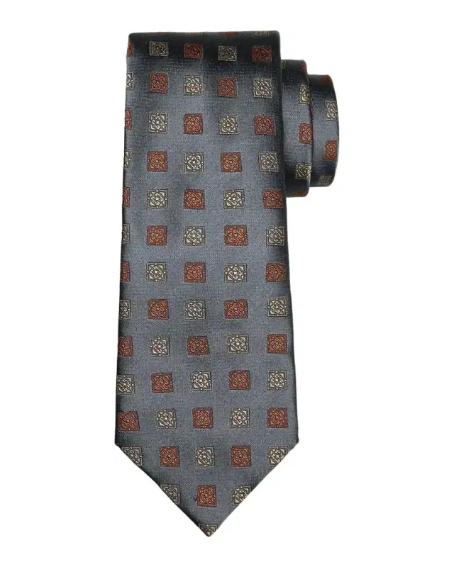 Men 's Geometric Print Silk Tie Men 's Geometric Print Silk Tie