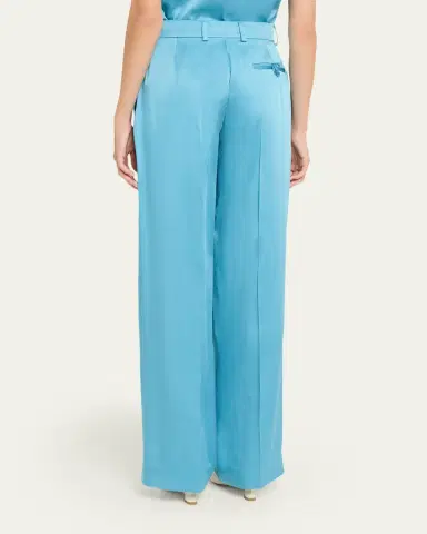 Stella McCartney Dropped-Waist Satin Straight-Leg Trousers | Thumbnail 3 Stella McCartney Dropped-Waist Satin Straight-Leg Trousers | Thumbnail 3