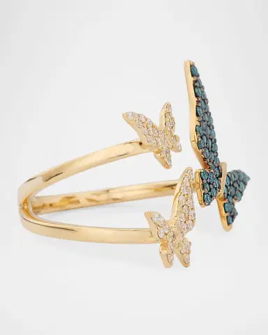 LANA Denim Blue and White Diamond Multi Butterfly Wrap Ring | Thumbnail 3 LANA Denim Blue and White Diamond Multi Butterfly Wrap Ring | Thumbnail 3