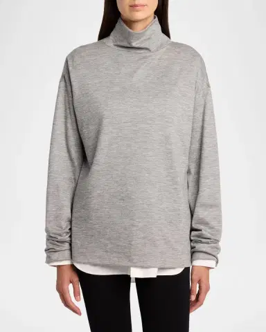 The Row Anapolis Turtleneck Cashmere Jersey Long-Sleeve Top | Thumbnail 3 The Row Anapolis Turtleneck Cashmere Jersey Long-Sleeve Top | Thumbnail 3
