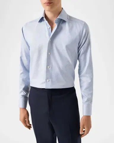 Eton Men's Slim-Fit Stripe Organic Cotton Dress Shirt | Thumbnail 3 Eton Men's Slim-Fit Stripe Organic Cotton Dress Shirt | Thumbnail 3
