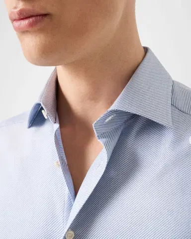 Eton Men's Slim-Fit Stripe Organic Cotton Dress Shirt | Thumbnail 4 Eton Men's Slim-Fit Stripe Organic Cotton Dress Shirt | Thumbnail 4