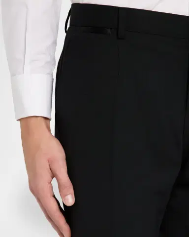 Dolce & Gabbana Men 's Wool Silk-Trim Flat Front Trousers | Thumbnail 5 Dolce & Gabbana Men 's Wool Silk-Trim Flat Front Trousers | Thumbnail 5