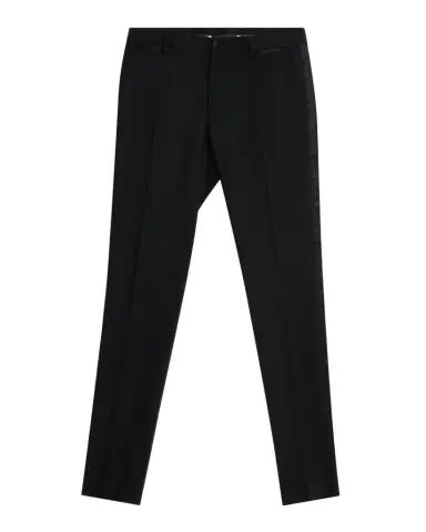 Dolce & Gabbana Men 's Wool Silk-Trim Flat Front Trousers | Thumbnail 1 Dolce & Gabbana Men 's Wool Silk-Trim Flat Front Trousers | Thumbnail 1
