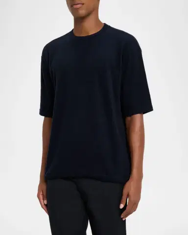 Giorgio Armani Men's Cashmere Crewneck T-Shirt | Thumbnail 4 Giorgio Armani Men's Cashmere Crewneck T-Shirt | Thumbnail 4