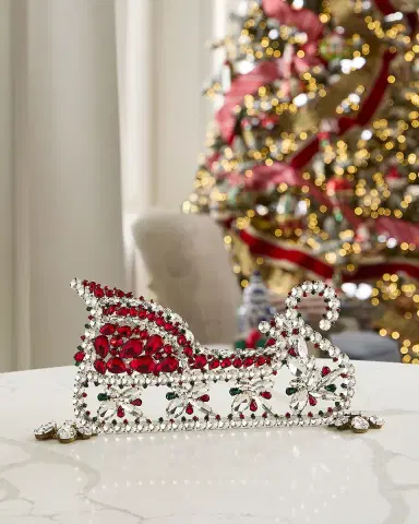 Bohemia Beauty Santa, Reindeer, and Sleigh Rhinestone Christmas Tabletop Decor | Thumbnail 3 Bohemia Beauty Santa, Reindeer, and Sleigh Rhinestone Christmas Tabletop Decor | Thumbnail 3