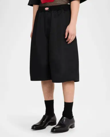 Willy Chavarria Men's Waistband-Label Oversized Shorts | Thumbnail 3 Willy Chavarria Men's Waistband-Label Oversized Shorts | Thumbnail 3