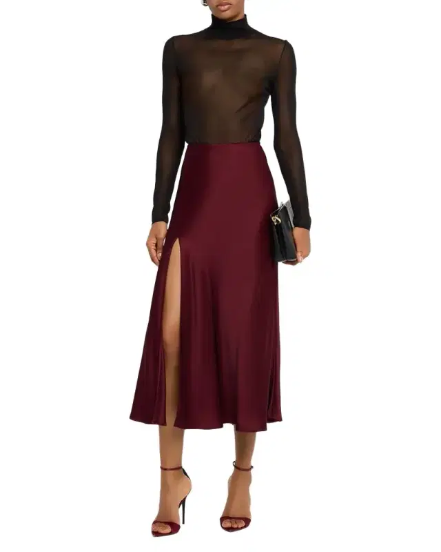 Satin Bias Midi Skirt Satin Bias Midi Skirt
