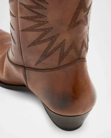 Golden Goose Men 's Wish Star Low Leather Cowboy Boots | Thumbnail 4 Golden Goose Men 's Wish Star Low Leather Cowboy Boots | Thumbnail 4