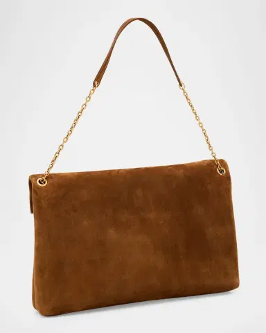 Saint Laurent Cassandre YSL Envelope Flap Shoulder Bag in Suede | Thumbnail 2 Saint Laurent Cassandre YSL Envelope Flap Shoulder Bag in Suede | Thumbnail 2