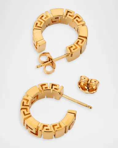 Versace Greca Hoop Earrings | Thumbnail 3 Versace Greca Hoop Earrings | Thumbnail 3