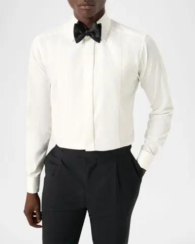 Eton Men's Slim Fit Jacquard-Bib French Cuff Dress Shirt | Thumbnail 2 Eton Men's Slim Fit Jacquard-Bib French Cuff Dress Shirt | Thumbnail 2