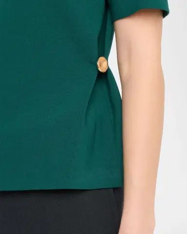 Amir Taghi Nora Short-Sleeve Button-Hip Crepe Top | Thumbnail 5 Amir Taghi Nora Short-Sleeve Button-Hip Crepe Top | Thumbnail 5