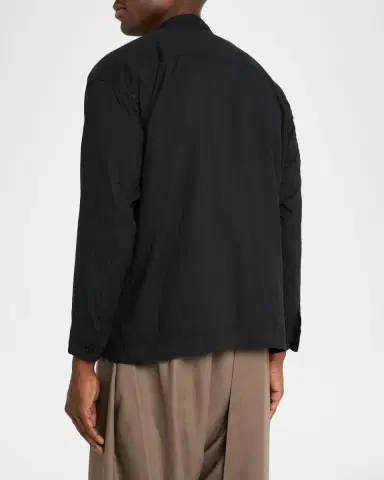 Homme Plissé Issey Miyake Men's Double-Faced Cotton Button-Down Shirt | Thumbnail 2 Homme Plissé Issey Miyake Men's Double-Faced Cotton Button-Down Shirt | Thumbnail 2