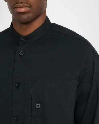 Homme Plissé Issey Miyake Men's Double-Faced Cotton Button-Down Shirt | Thumbnail 4 Homme Plissé Issey Miyake Men's Double-Faced Cotton Button-Down Shirt | Thumbnail 4