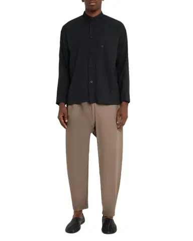 Homme Plissé Issey Miyake Men's Double-Faced Cotton Button-Down Shirt | Thumbnail 1 Homme Plissé Issey Miyake Men's Double-Faced Cotton Button-Down Shirt | Thumbnail 1
