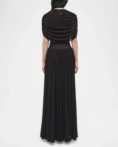 SIMKHAI Nancie Draped A-Line Jersey Gown | Thumbnail 3 SIMKHAI Nancie Draped A-Line Jersey Gown | Thumbnail 3