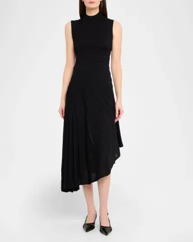 Alaïa Mock-Neck Sculpting Wool Dress | Thumbnail 2 Alaïa Mock-Neck Sculpting Wool Dress | Thumbnail 2