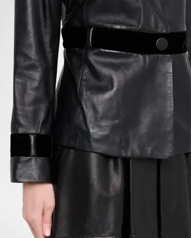 Emporio Armani Single-Button Leather Jacket | Thumbnail 4 Emporio Armani Single-Button Leather Jacket | Thumbnail 4