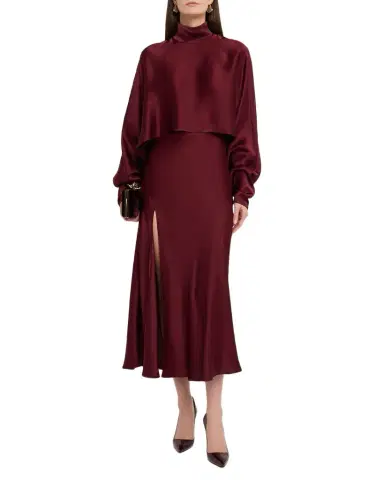 LAPOINTE Long-Sleeved Satin Caftan Top | Thumbnail 1 LAPOINTE Long-Sleeved Satin Caftan Top | Thumbnail 1