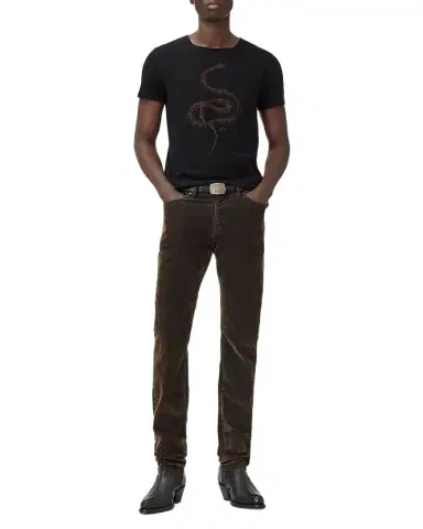 JOHN VARVATOS Men's Fine Line Embroidered Snake T-Shirt | Thumbnail 1 JOHN VARVATOS Men's Fine Line Embroidered Snake T-Shirt | Thumbnail 1