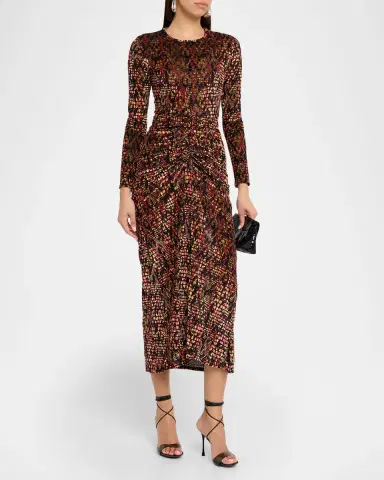 JBQ Elowen Burnout Velvet Midi Dress | Thumbnail 3 JBQ Elowen Burnout Velvet Midi Dress | Thumbnail 3