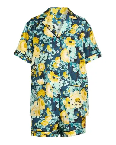 Olivia von Halle Ingo Floral-Print Silk Twill Short Pajama Set | Thumbnail 1 Olivia von Halle Ingo Floral-Print Silk Twill Short Pajama Set | Thumbnail 1