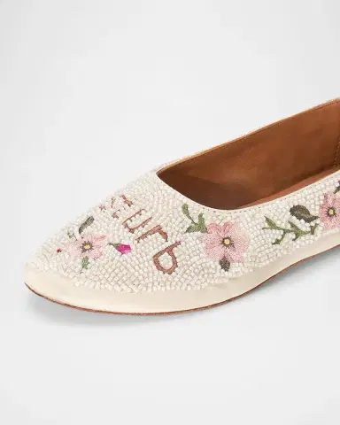 Staud Alba Embroidered Satin Ballet Flats | Thumbnail 3 Staud Alba Embroidered Satin Ballet Flats | Thumbnail 3