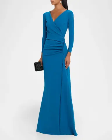 Chiara Boni La Petite Robe Koly Draped Surplice Jersey Gown | Thumbnail 3 Chiara Boni La Petite Robe Koly Draped Surplice Jersey Gown | Thumbnail 3