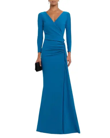 Chiara Boni La Petite Robe Koly Draped Surplice Jersey Gown | Thumbnail 1 Chiara Boni La Petite Robe Koly Draped Surplice Jersey Gown | Thumbnail 1