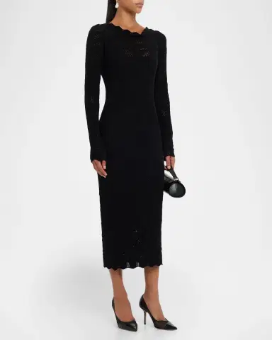 Chiara Boni La Petite Robe Biamka Long Sleeve Scalloped Lace Dress | Thumbnail 3 Chiara Boni La Petite Robe Biamka Long Sleeve Scalloped Lace Dress | Thumbnail 3