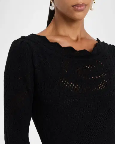 Chiara Boni La Petite Robe Biamka Long Sleeve Scalloped Lace Dress | Thumbnail 4 Chiara Boni La Petite Robe Biamka Long Sleeve Scalloped Lace Dress | Thumbnail 4