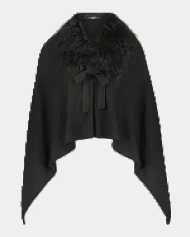 Gorski Wool-Blend Poncho with Select Mongolian Lamb Collar | Thumbnail 2 Gorski Wool-Blend Poncho with Select Mongolian Lamb Collar | Thumbnail 2