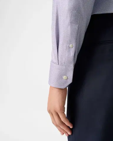Eton Men 's Contemporary-Fit Organic Cotton Chevron Dress Shirt | Thumbnail 5 Eton Men 's Contemporary-Fit Organic Cotton Chevron Dress Shirt | Thumbnail 5
