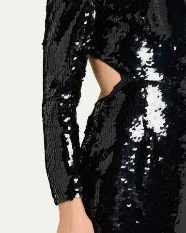 Stella McCartney Sequined Long-Sleeve Backless Trumpet Gown | Thumbnail 5 Stella McCartney Sequined Long-Sleeve Backless Trumpet Gown | Thumbnail 5