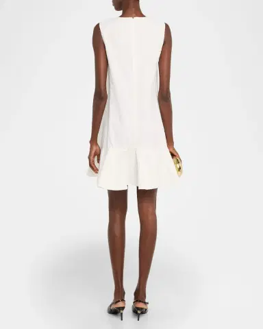 Oscar de la Renta Sleeveless Chainlink Jacquard Ruffle Mini Dress | Thumbnail 3 Oscar de la Renta Sleeveless Chainlink Jacquard Ruffle Mini Dress | Thumbnail 3